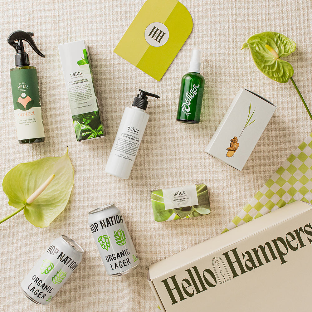 Luxury hampers for every recipient, no matter the occasion | Hello Gift Hampers Australia | Thinking of You | Green Home Plant-based Vegan Hampers